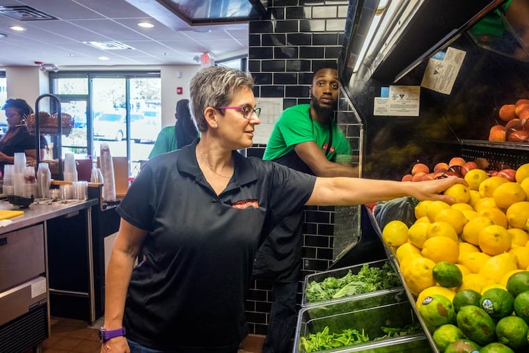 Deb Lutz at her b.good franchise in Wynnewood. Her others are in Marlton, Mount Laurel, and King of Prussia.