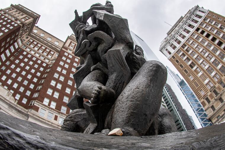 The Horwitz-Wasserman Holocaust Memorial Plaza is shown on Arch St, in Philadelphia, P.A. Wednesday, February 3, 2021.
