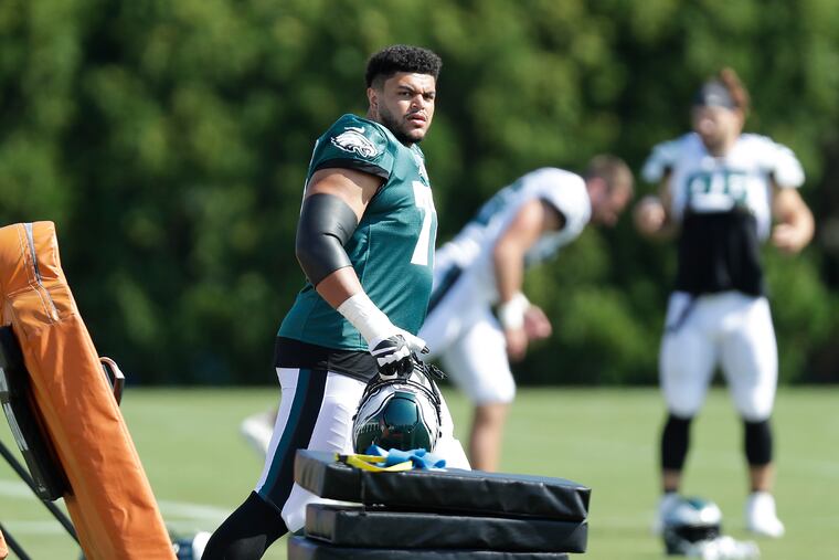 Andre Dillard says he added about 20 pounds in the offseason without raising his body fat percentage.