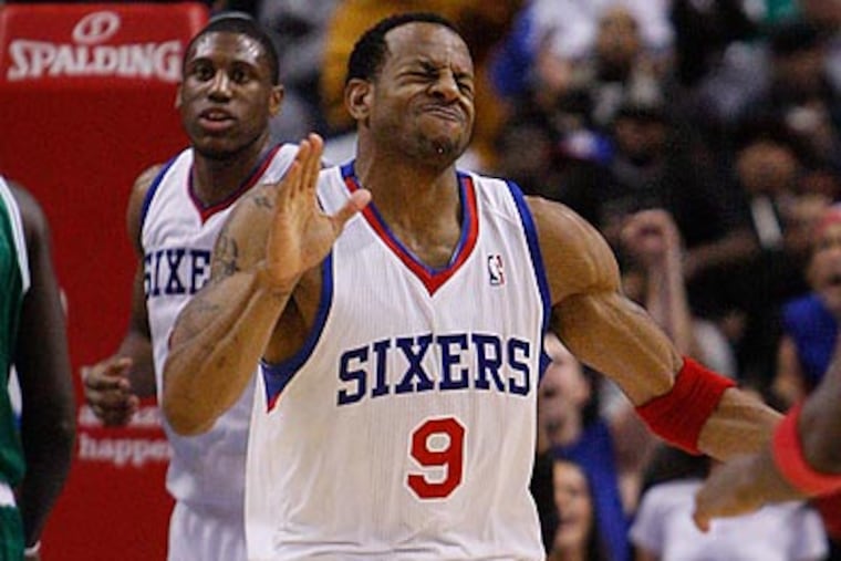 Andre Iguodala put the Sixers up in the final seconds but Kevin Garnett answered with a game-winning layup. (Ron Cortes/Staff Photographer)