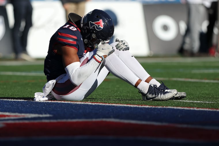 Penn wide receiver Jared Richardson, seen here in previous action, had three touchdowns in the Quakers' near-upset of Ivy leaders Harvard on Saturday.