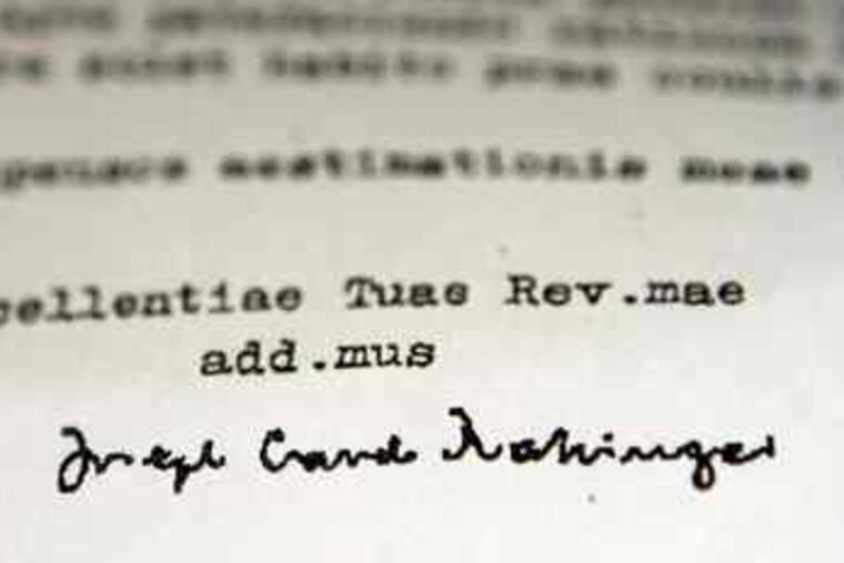 The letter signed by then-Cardinal Ratzinger. The Vatican says the letter shows he made clear the need for careful attention.