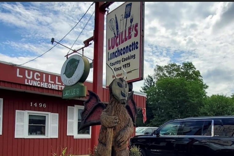 The iconic Jersey Devil statue, the symbol of the Pine Barrens, was stolen from outside Lucille's Luncheonette.