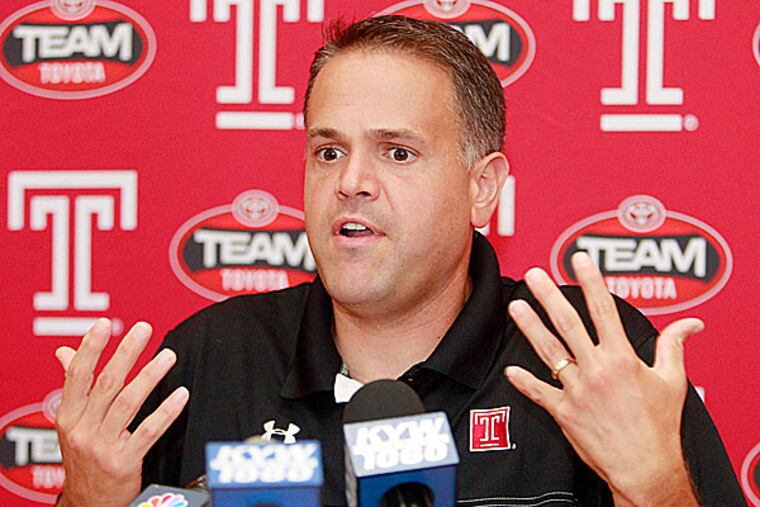 Temple head coach Matt Rhule. (Akira Suwa/Staff Photographer)