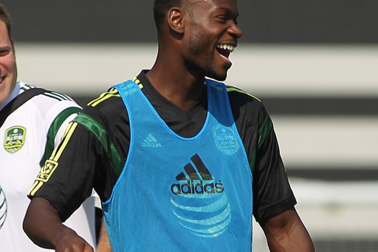 Maurice Edu has been all smiles during MLS All-Star Week festivities in Portland. (Craig Mitchelldyer/USA Today Sports)