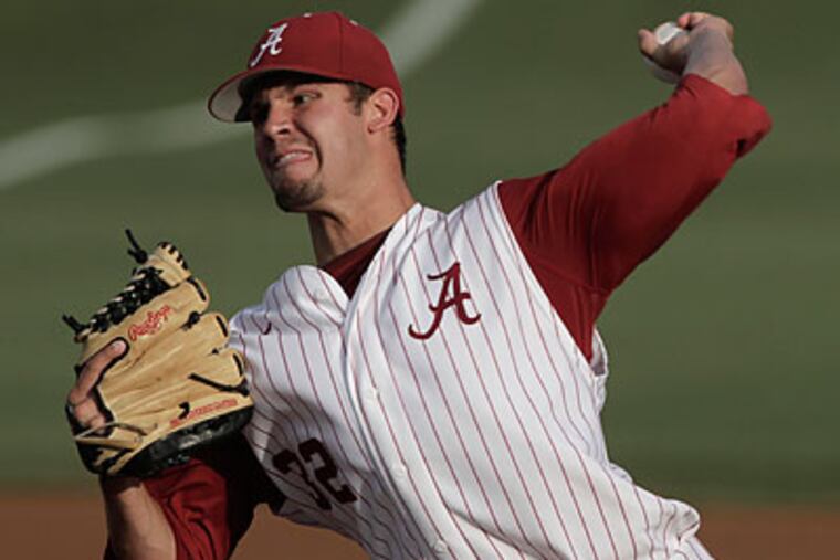 Among the Phillies' second-day draft picks was University of Alabama pitcher Adam Morgan. (Patrick Collard/AP file photo)