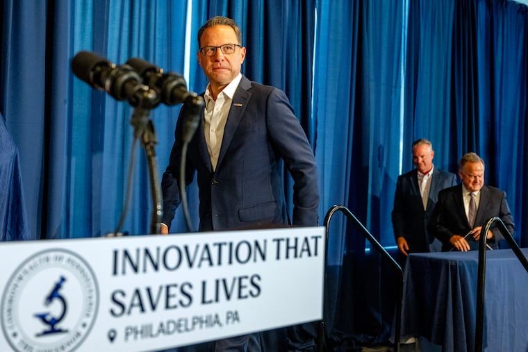 Gov. Josh Shapiro visits B+labs Tuesday, July 21, 2026 to tout a new $125 million program "to expand venture capital access" for Pennsylvania companies investing in life science innovations.