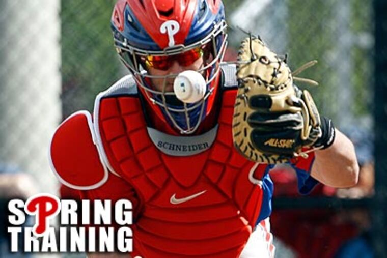 "I wanted to come here," backup catcher Brian Schneider said. "They knew that." (Yong Kim/Staff Photographer)