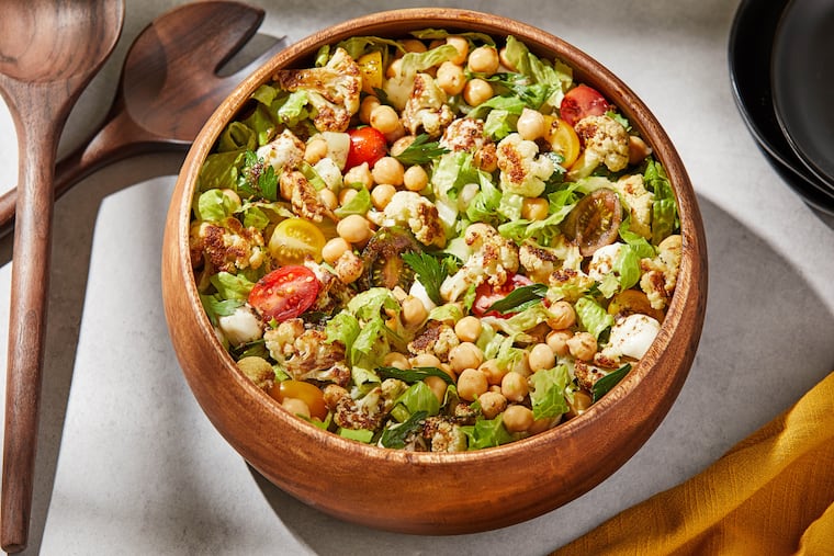 Vegetable Bowls With Roasted Cauliflower, Chickpeas, and Za'atar.