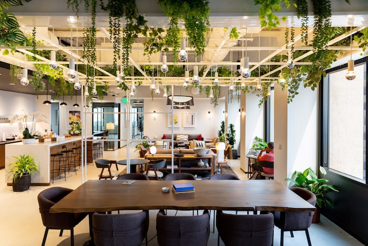 Lounge at an Industrious coworking location in the Century City section of Los Angeles.