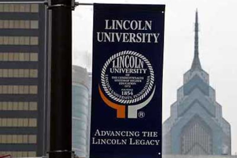 Sign for Lincoln University Urban Center on Market Street, Philadelphia. File Photo. ( Tom Gralish / Staff Photographer )