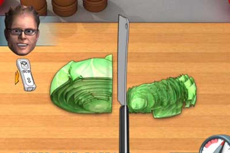 Cooking is the latest activity tackled by the video gaming industry. In "Iron Chef America: Supreme Cuisine" for the Wii, your controllers serve as utensils.