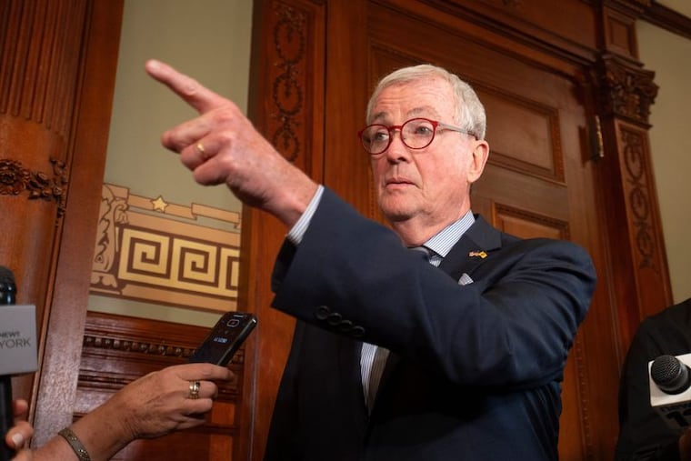 File photo of Gov. Phil Murphy speaking with members of the media in Trenton on Nov. 5, 2025.