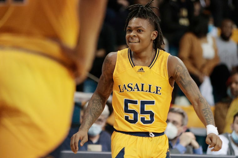 La Salle’s Khalil Brantley scores a career-high 22 points to lead La Salle in its first win of the season at home inside Tom Gola Arena.