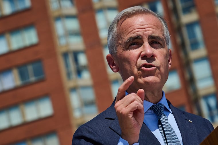 Prime Minister Mark Carney speaks in Toronto, on Wednesday, Aug. 5, 2026. He has said "all options are on the table" in terms of retaliation if the Trump tariffs kick in.