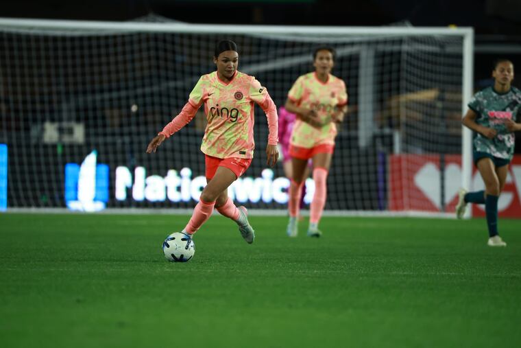 Sophia Wilson (left) played her first NWSL game for the Portland Thorns since returning from maternity leave.