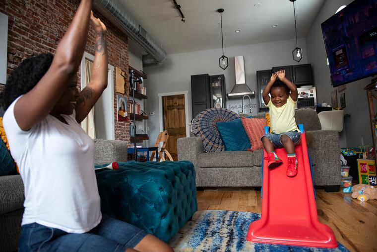 Dionne Long spends time with her almost 2-year-old son Truth on Monday, July 3, 2023. Long took part in the Lullaby Project through Carnegie Hall, where mothers work with musicians and music educators to write original lullabies.