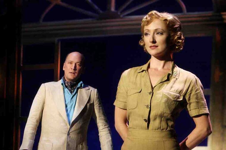 David Pittsinger and Carmen Cusack as Emile de Becque and Nellie Forbush. He is a mysterious French plantation owner on a South Pacific island, she a perky Navy nurse stationed there.