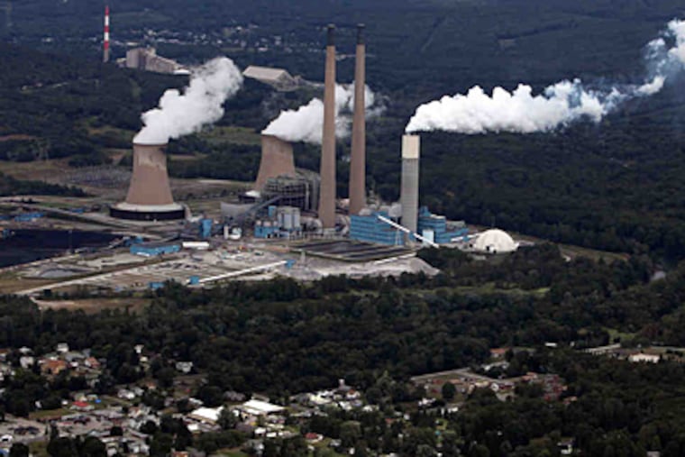 Steam rises from the coal-fired Conemaugh power plant near Johnstown, Pa. (Lawrence Kesterson/Staff)