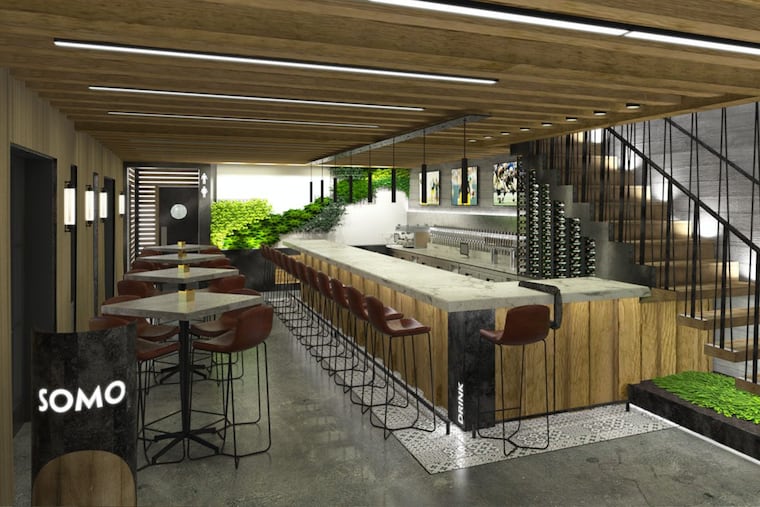 SOMO SoPhi’s first floor, in a rendering.