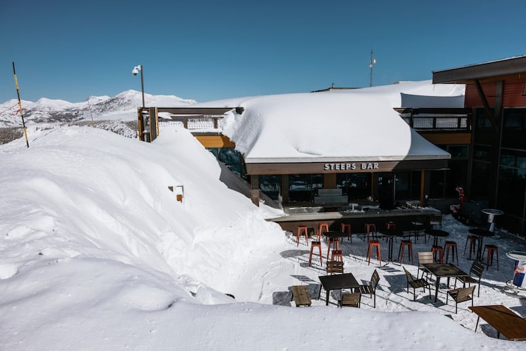 In this image provided by Mammoth Mountain, the ski resort is covered with snow in Mammoth Lakes, Calif., on March 16, 2023. The Mammoth Mountain ski resort is in the Eastern Sierra. It's been quite a snow season out that way.