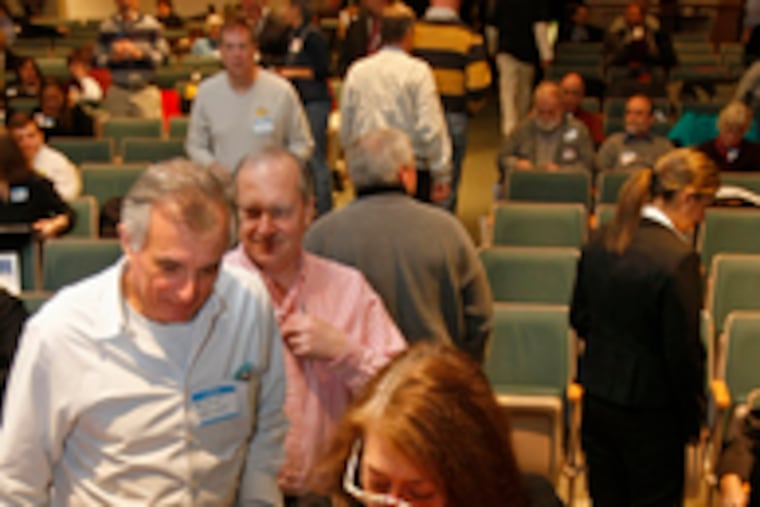 Committee members cast their Sixth District nominating ballots at Stetson Middle School in West Chester.