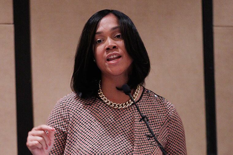 Baltimore State Attorney Marilyn Mosby told her audience to move beyond self-doubt and not to be afraid to fail. MICHAEL BRYANT / Staff Photographer