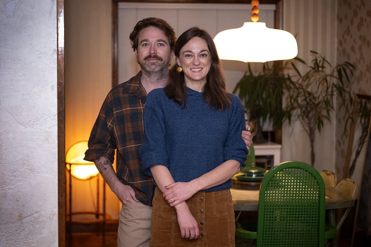 Benjamin and Katherine Rumble at their new home in South Philadelphia.
