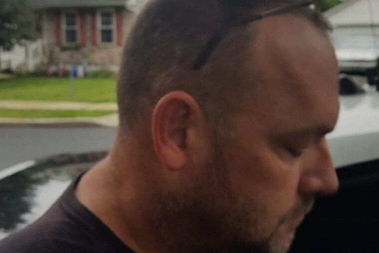 David Hamilton after his capture Friday in Aston, Delaware County.