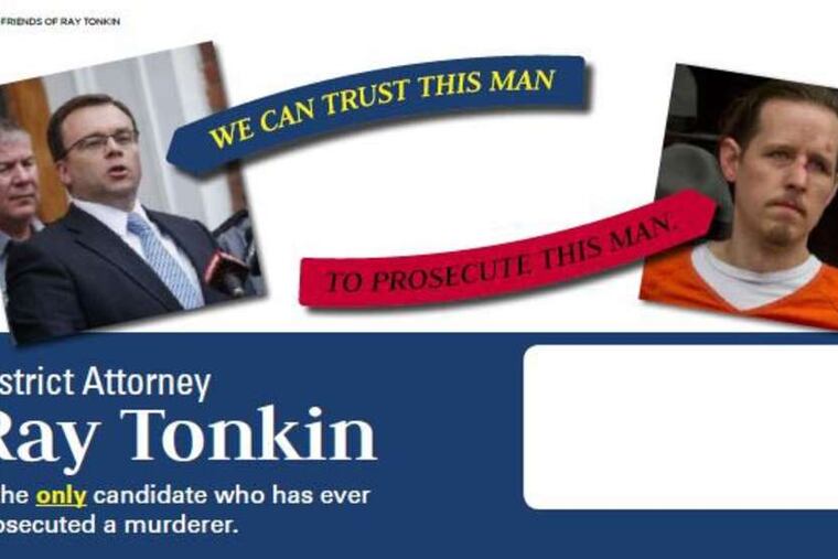 A campaign ad for Pike County District Attorney Ray Tonkin makes the pitch that he can better prosecute Eric Frein, who is accused of shooting two state troopers, one fatally, last September.