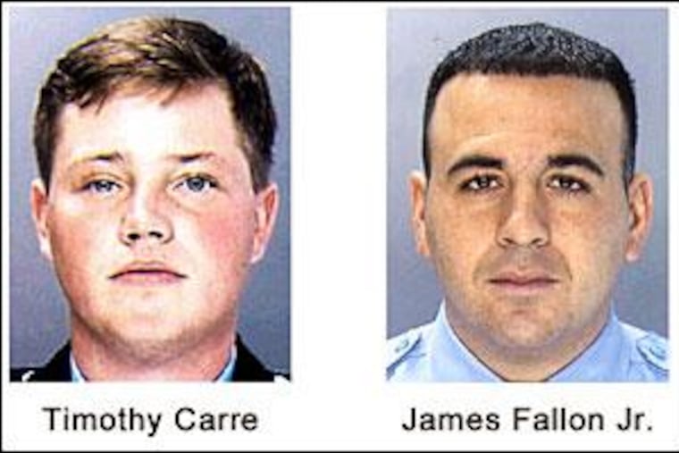 Timothy Carre says he went along with Fallon, his partner. James Fallon says he pleaded guilty only to avoid a trial.