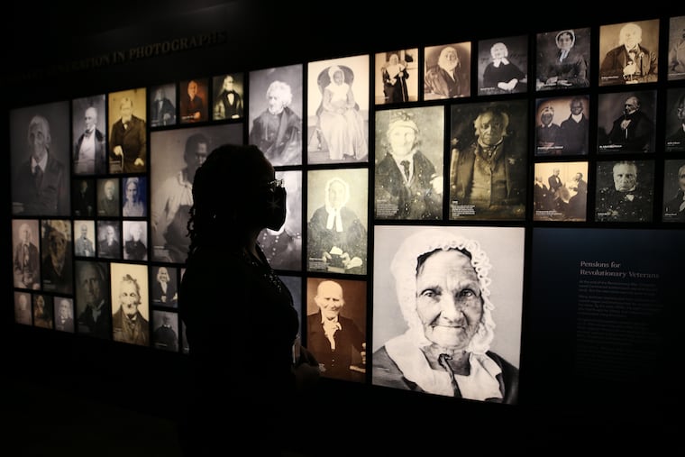 Adrienne Whaley, director of education and community engagement, passes the Revolutionary Generation display as she talks about the new exhibition “When Women Lost the Vote: A Revolutionary Story, 1776-1807” at the Museum of the American Revolution in Philadelphia, Pa. on October 6, 2020. The new exhibit is woven into the existing galleries for context.