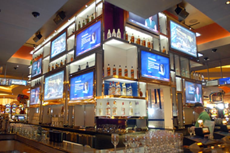 The 20-screen sports bar at the brand new Parx casino in Bensalem. (Ron Tarver / Staff Photographer)