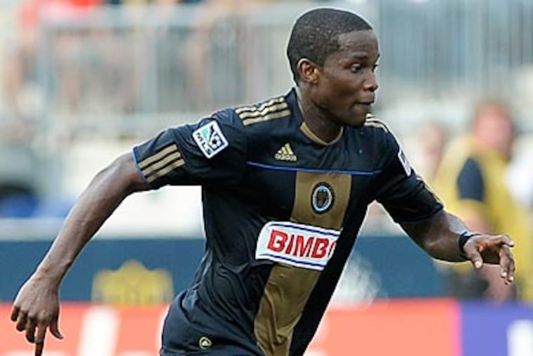 Danny Mwanga had four shots in the Union's 0-0 draw against the Earthquakes. (Michael Perez/AP Photo)