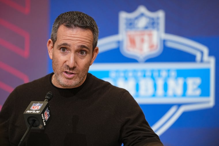 Eagles general manager Howie Roseman speaks during a news conference at the NFL scouting combine in Indianapolis Tuesday.