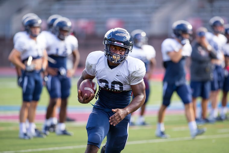 Penn's Karekin Brooks carried the ball 29 times for 204 yards and two touchdowns against Lafayette.