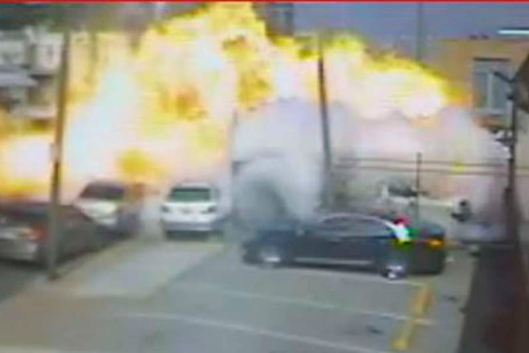 Ten people were injured when one of two propane tanks exploded in the La Parrillada Chapina food truck parked in North Philadelphia.