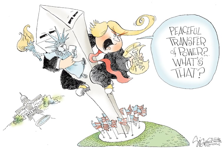 Donald Trump on the Washington Monument.