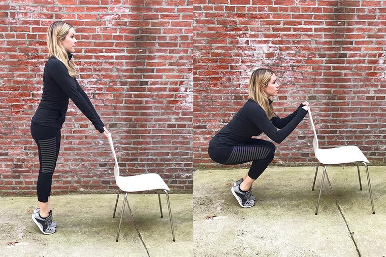 Ashley Greenblatt demonstrates a parallel plié.