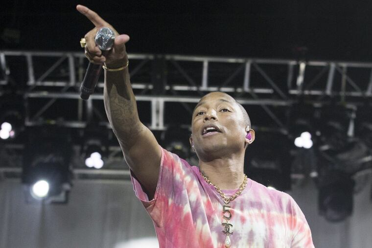 Pharrell and the Roots perform at the 10th annual Roots Picnic, an all day affair featuring The Roots, Pharrell, Solange, and many others, at the Festival Pier on Saturday, June 3, 2017.