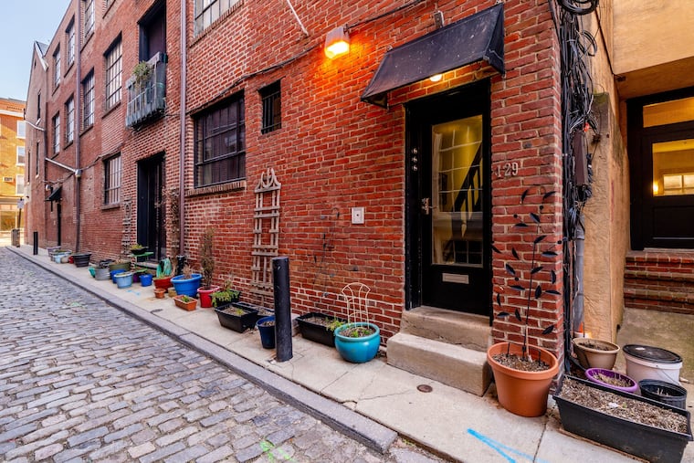 The condo is on a side street in Philadelphia's Old City neighborhood.