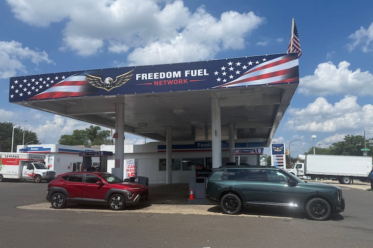 A new Freedom Fuel gas station on Roosevelt Blvd. in Philadelphia was busy Friday afternoon.
