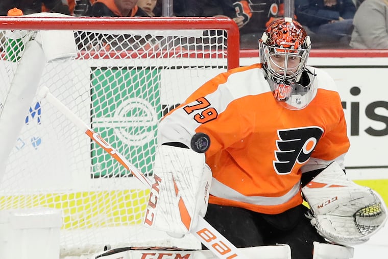 When he faces host New Jersey on Thursday, Flyers goaltender Carter Hart will try to rebound from a 6-1 loss in Boston.