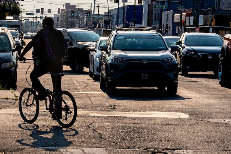 The scene at 17th Street and Washington Avenue on July 15, 2021, where the city's planned project to fix street problems was supposed to have begun by now.