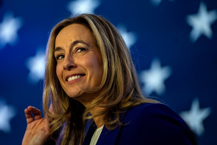 N.J. Gov.-elect Mikie Sherrill spaks at her election night party in East Brunswick on Nov. 4.
