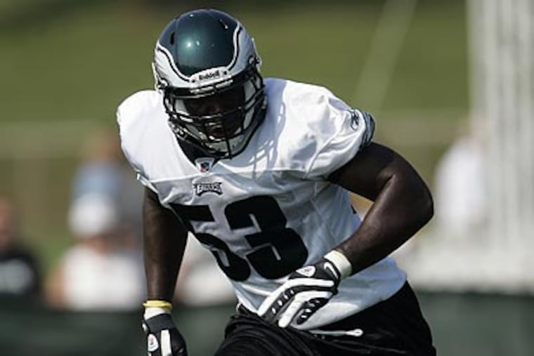 Moise Fokou is the incumbent in a crowded field competing for starting strong-side linebacker. (AP Photo/Rich Schultz)