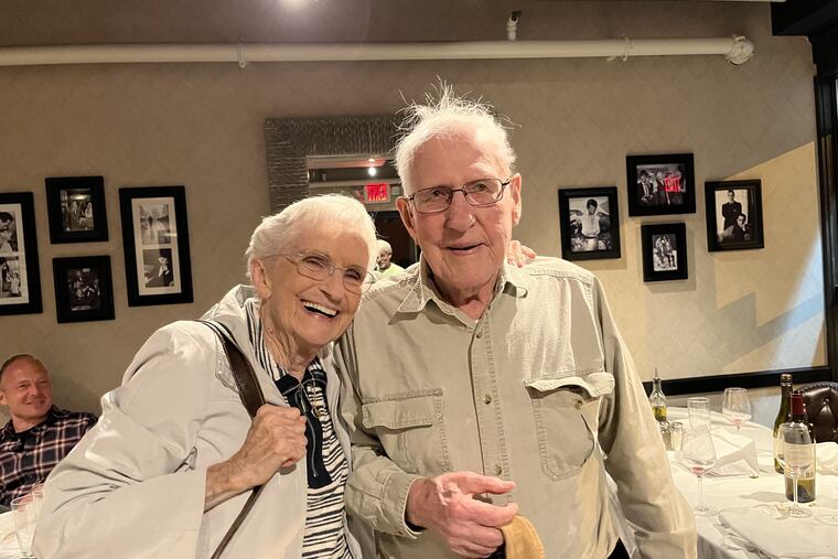 Jackie and Stacy at their 72nd anniversary on April 15, 2022 in Bordentown, N.J.