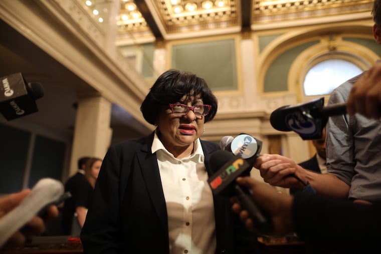 Councilwoman Jannie L. Blackwell speaks after session ended Thursday May 23, 2019. DAVID SWANSON / Staff Photographer