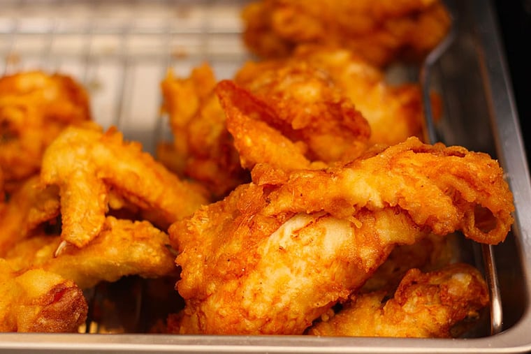 Andy’s Chicken, in a pan at the Fishtown location.