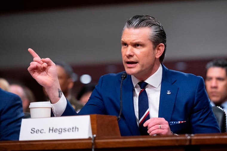 Secretary of Defense Pete Hegseth testifies before the Senate Armed Services Committee on Thursday.